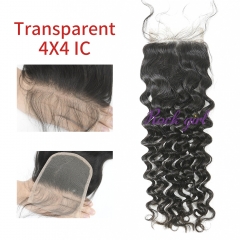 #1b Brazilian Virgin Human Hair 4x4 Lace Closure Italy Curly