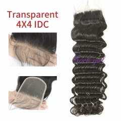 #1b Brazilian Virgin Human Hair 4x4 Lace Closure Indian Curly