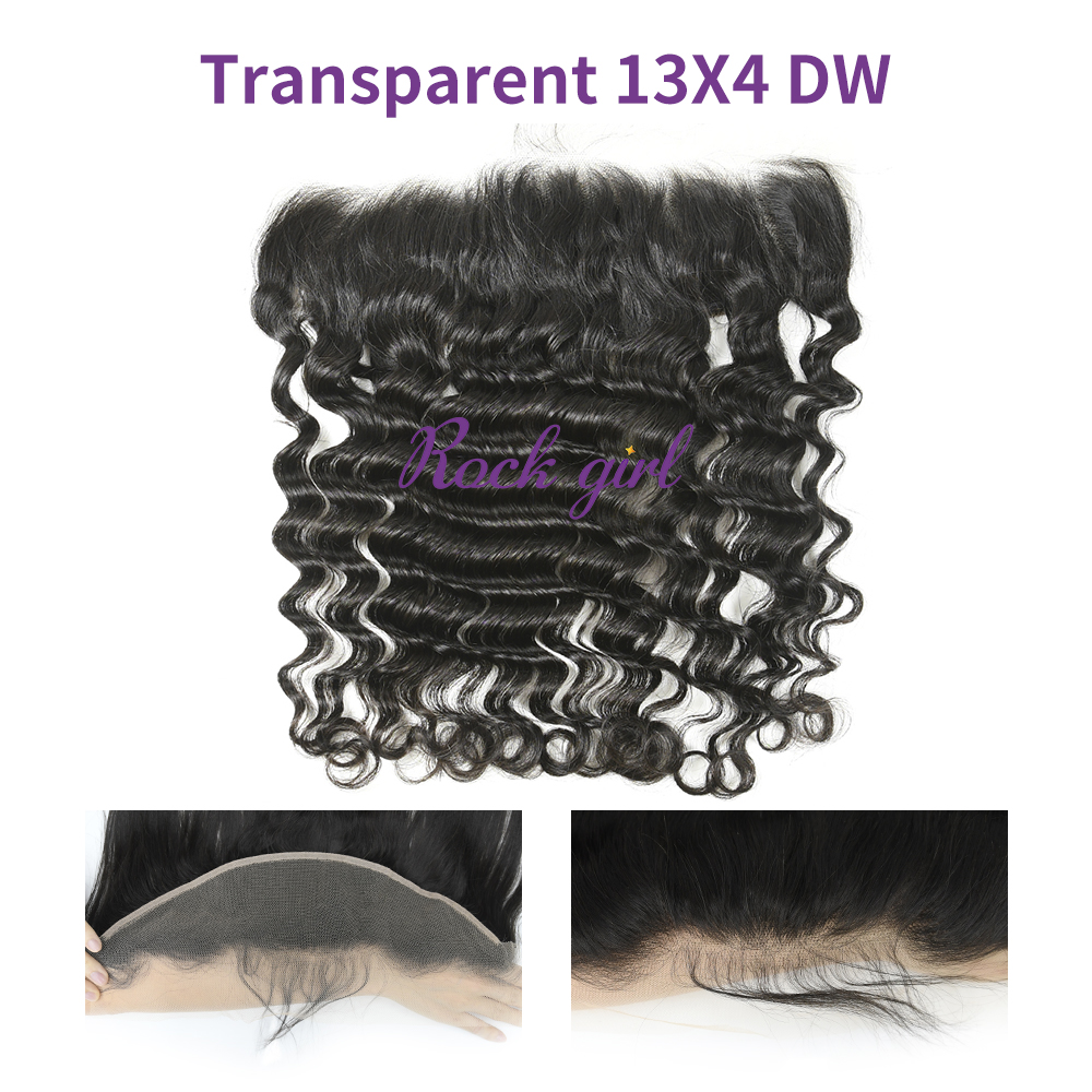 #1b Brazilian Virgin Human Hair 13X4 Lace Frontal Deep Wave