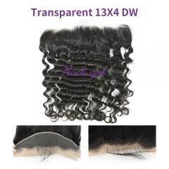 #1b Brazilian Virgin Human Hair 13X4 Lace Frontal Deep Wave