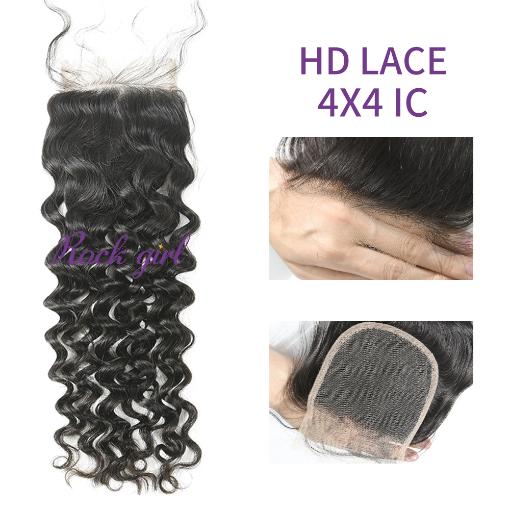 HD Lace  Virgin Human Hair Italian Curly 4x4  Lace Closure