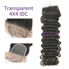 #1b Brazilian Virgin Human Hair 4x4 Lace Closure Indian Curly
