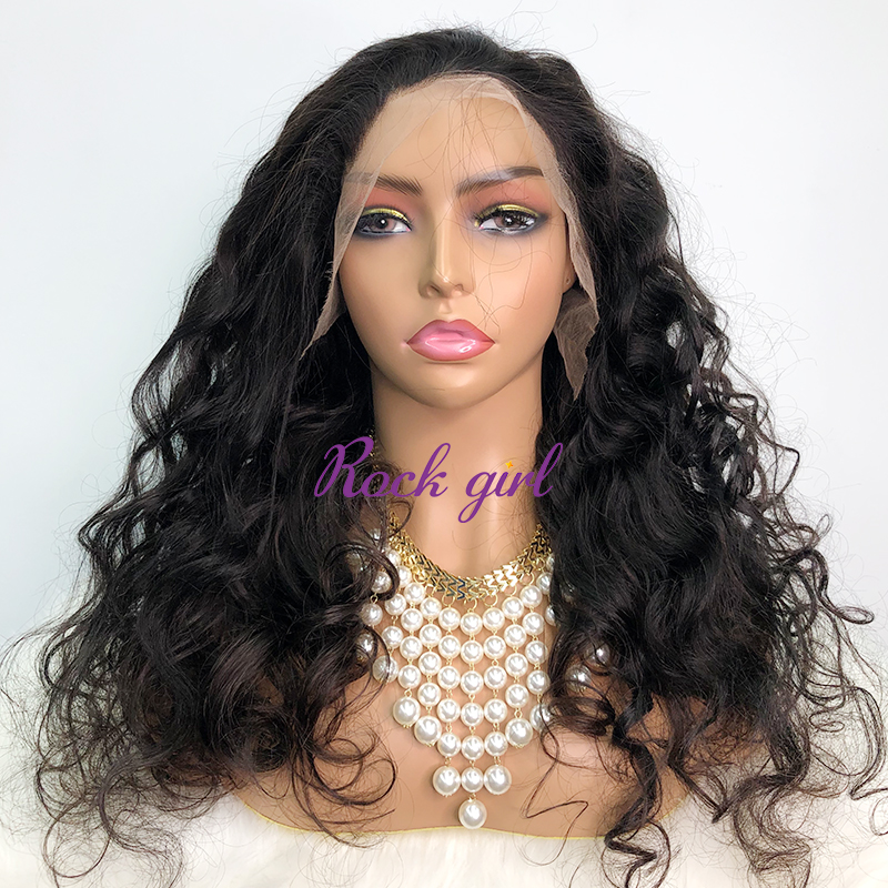 Natural #1b Brazilian Virgin Human Hair 13x4 Swiss HD wig Loose Wave