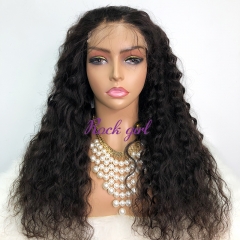 Natural #1b Brazilian Virgin Human Hair 4x4 closure wig indian curly