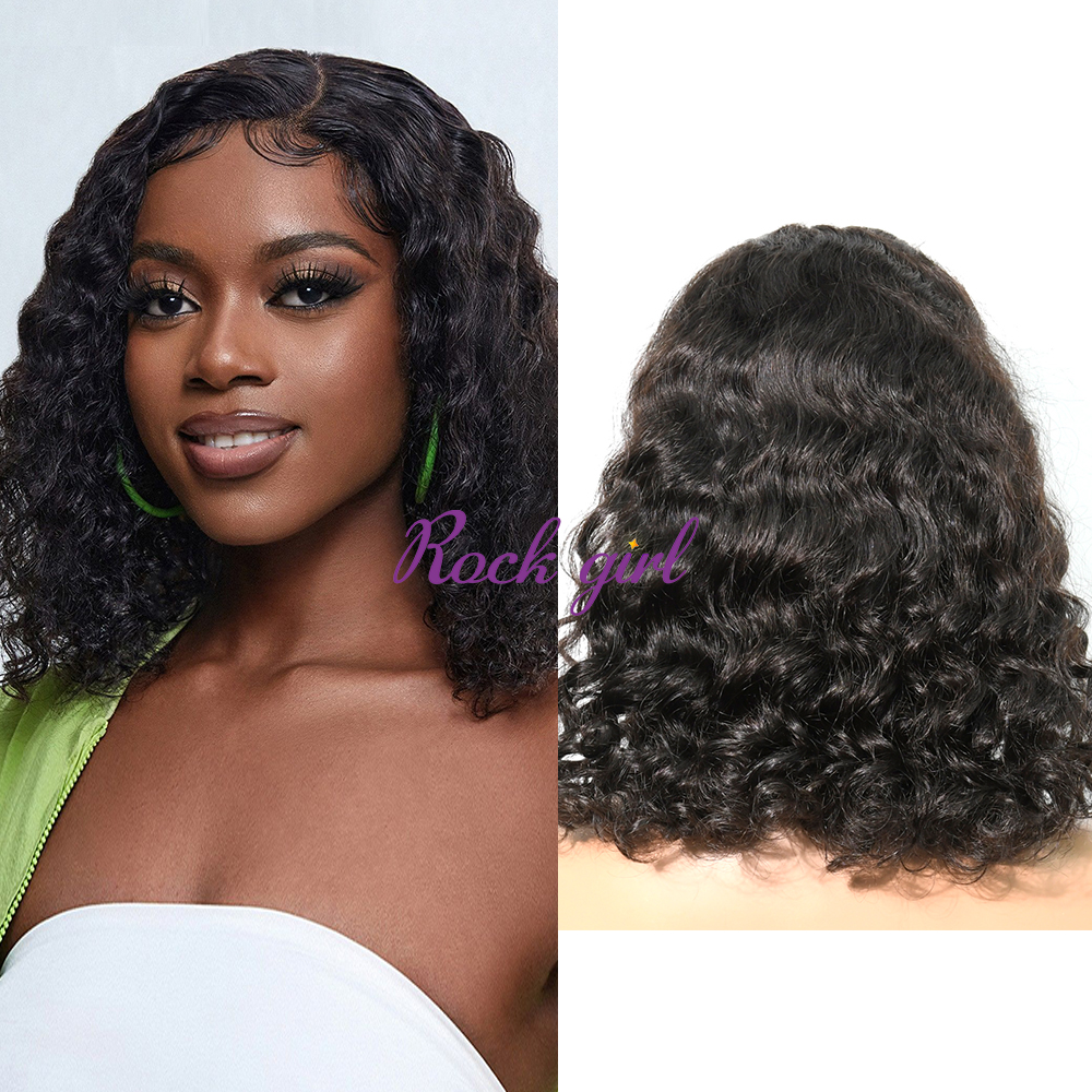 Deep Wave Natural Color Transparent Lace 13X4 Bob Wig