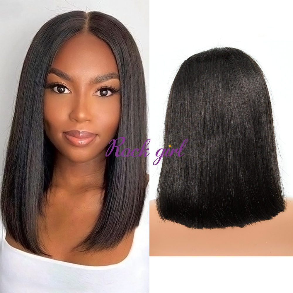 Straight Natural Color Transparent Lace 13X4 Bob Wig