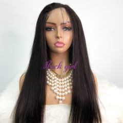 Natural #1b Brazilian Virgin Human Hair 5x5 Swiss HD wig Straight