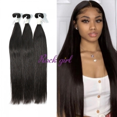 #1b Indian Virgin Human Hair Weft Straight