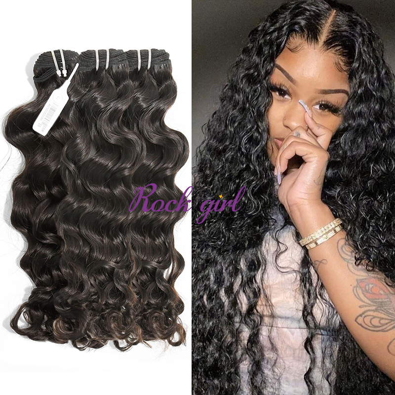 #1b Brazilian Virgin Human Hair Weft indian wavy