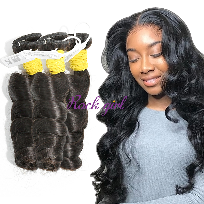 #1b Indian Raw Human Hair Weft loose wave