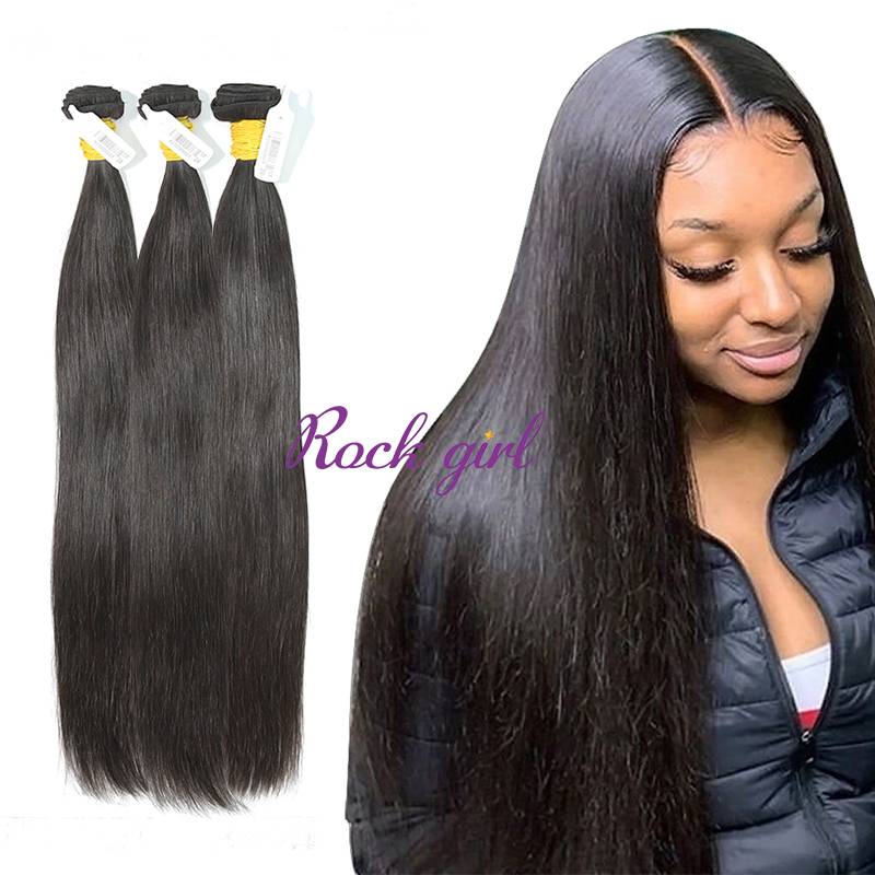 #1b Indian Raw Human Hair Weft Straight