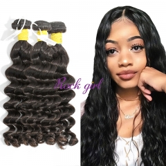 #1b Indian Raw Human Hair Weft deep wave