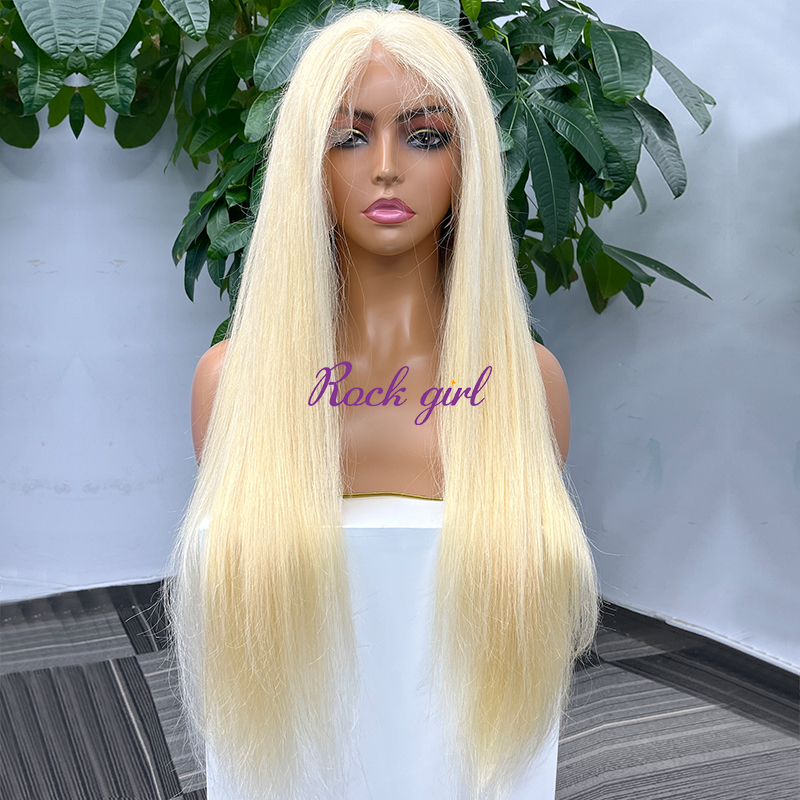 #613 Blonde European Raw Human Hair HD 13×6 frontal wig Straight