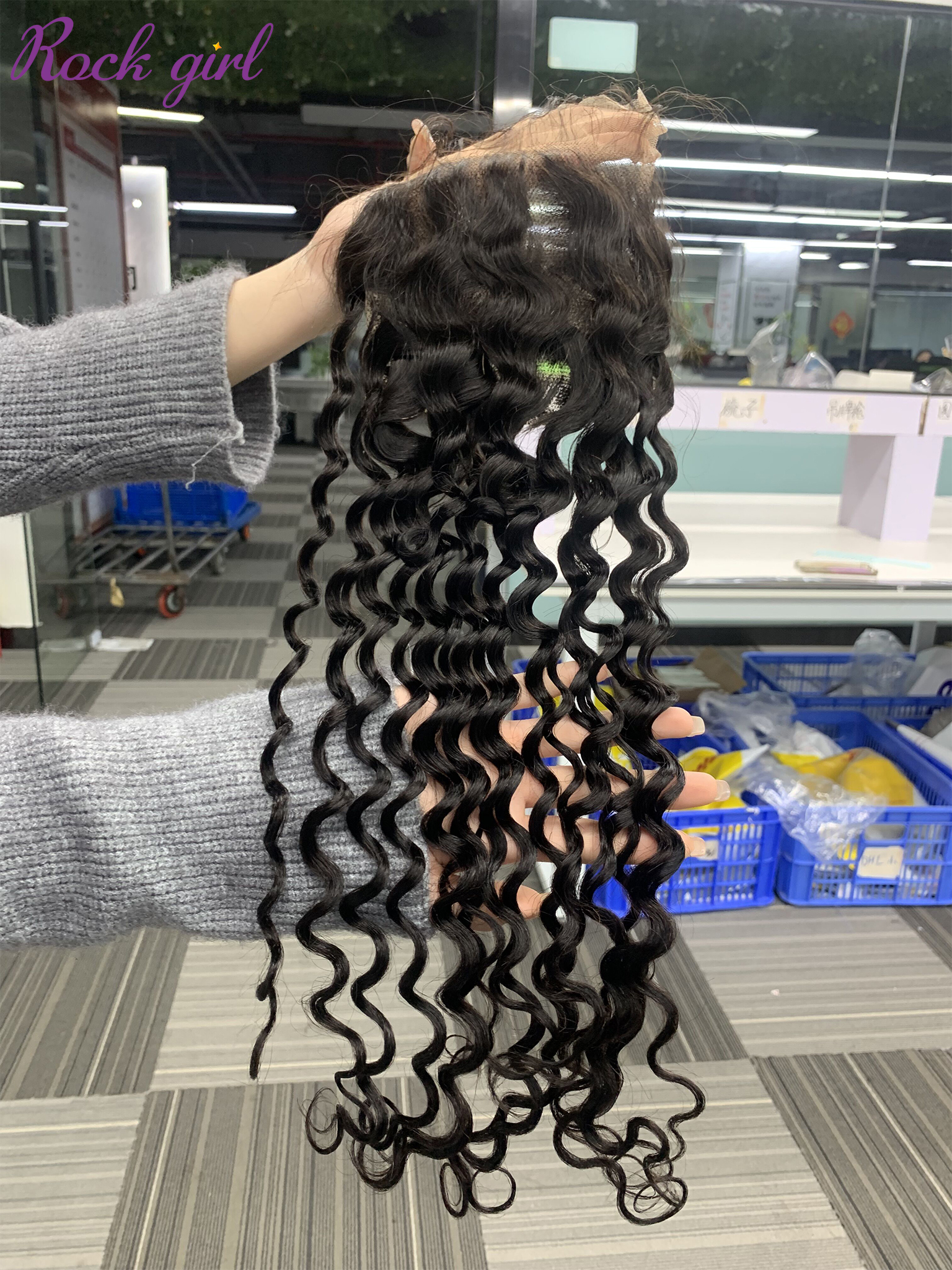 5×5 Transparent Lace Deep Curly 14 16 18Inch Free Shipping