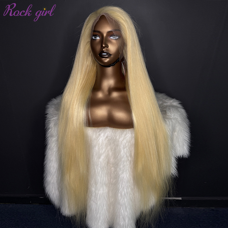 #613 Blonde European Raw Human Hair HD 13×4 frontal wig Straight