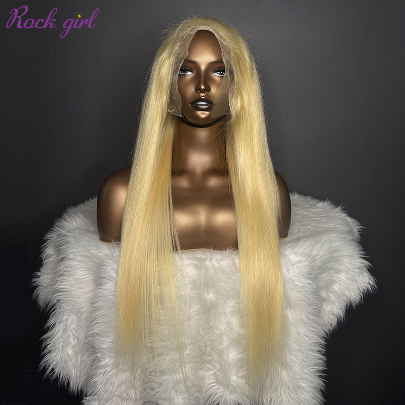 #613 Blonde European Virgin Human Hair HD 13×4 frontal wig Straight