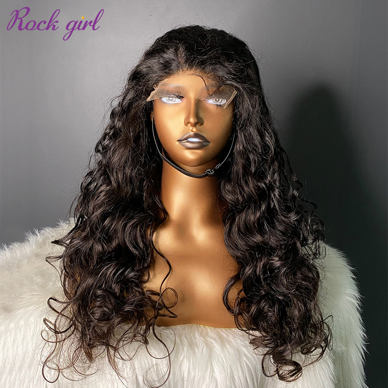 Natural #1b Brazilian Raw Human Hair 4x4 Swiss HD wig Ocean Wave