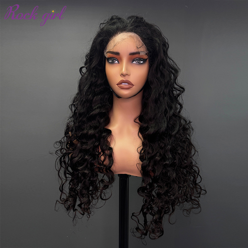 Natural #1b Brazilian Raw Human Hair 4x4 Swiss HD wig Loose Wave