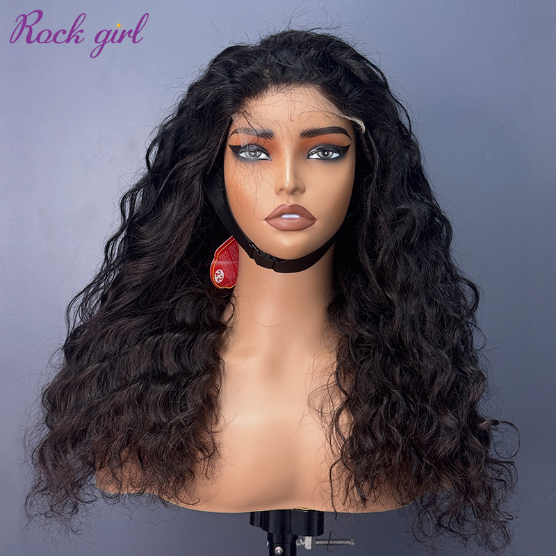 Natural #1b Brazilian Virgin Human Hair 4x4 closure wig indian wavy