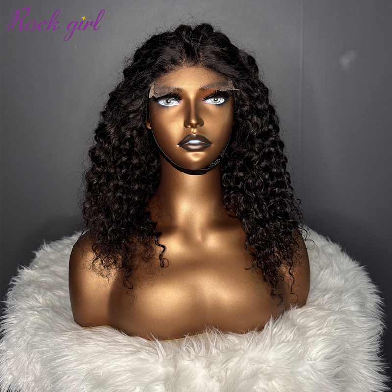 #1b Brazilian Raw Human Hair 4x4 closure wig italy curly