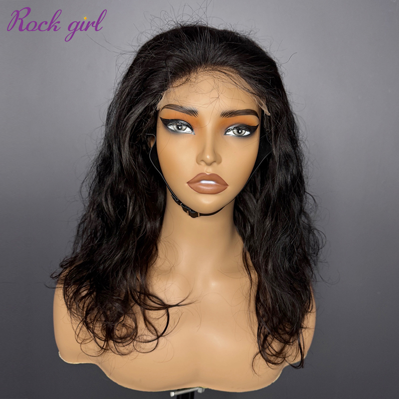 Natural #1b Brazilian Virgin Human Hair 4x4 closure wig body wave